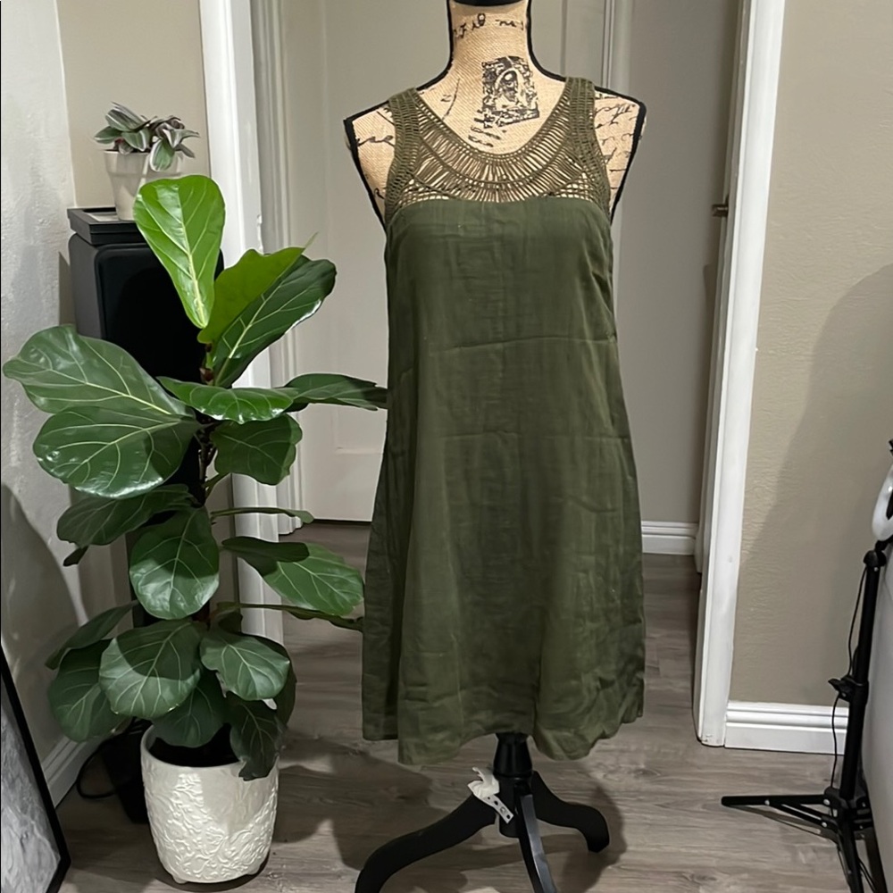 Olive Green Sleeveless Dress